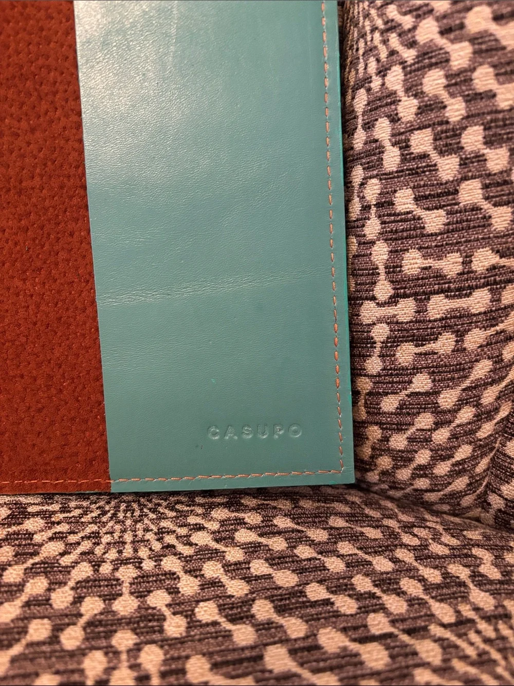Casupo Refillable A5 Leather Journal NoteCover Teal Blue Suede interior